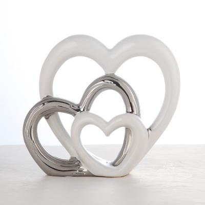 China European popular heart-shaped modern ceramic home decoration of minimalist hot sale valentine's day for sale