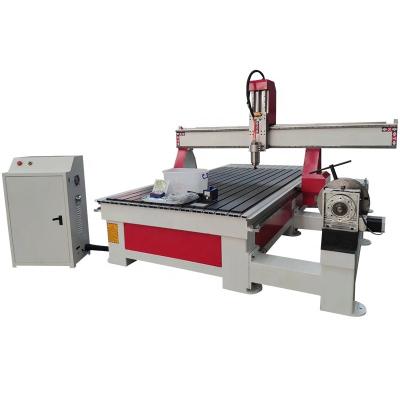 China Building Material Shops Flat Door Making Machinery 3D CNC Wood Carving Machine With Large Rotary Shaft for sale