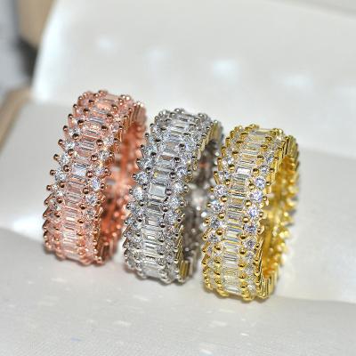 China Luxury Romantic Rhinestone Shining Women Rings 3A Zircon Rings For Women Wedding Jewelry Gift for sale