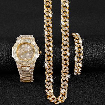 China Luxury Hip Hop Day/Date Outlet Watches Strap Date Micro Iced Out Paving CZ Quartz Wristwatches For Women Jewelry for sale