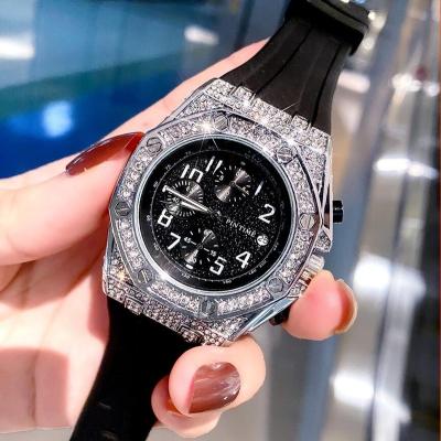 China New Silver Day/Date Men Watch Chronograph Mens Luxury Diamond Military Sports Watch Top Brand High Quality Watches for sale