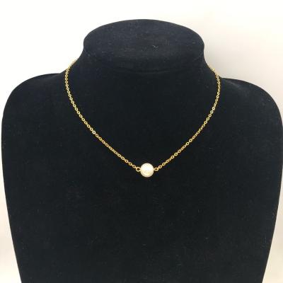 China CLASSIC Simple Stainless Steel Choker Bead Necklaces For Women Gold Necklace Chain Jewelry for sale