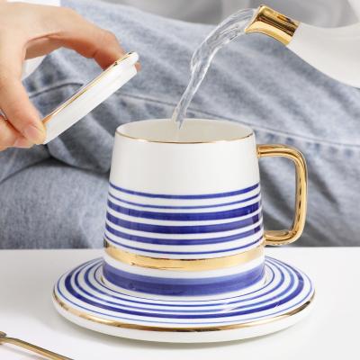 China Viable European luxury office tea cups espresso china coffee cup set ceramic coffee cup and saucer for sale