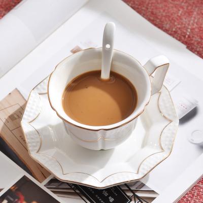 China Viable European Ceramic Coffee Cups Afternoon Tea Cups Set Hand Painted Ceramic Coffee Cups And Saucers Cup for sale