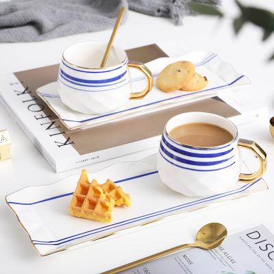 China Viable Wholesale Nordic Coffee Cup Set Porcelain Ceramic Cup And Saucer Espresso Coffee Cups With Saucer for sale