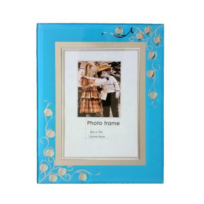 China 13x18 glass picture frame, blue glass picture frame, jewelry glass picture frames for sale