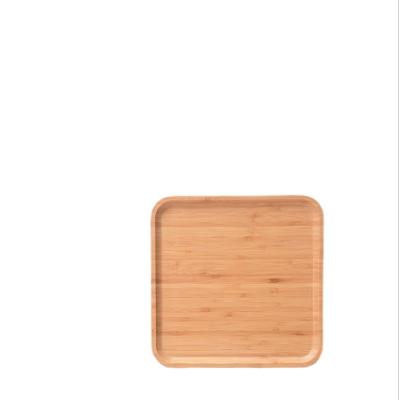 China Disposable High Quality Square Bamboo Serving Plates Wooden Dish Eco-friendly Bamboo Dinner Plate for sale