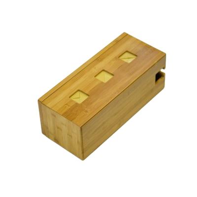 China Large Viable Cable Organizer Box Bamboo Cable Management Box Skin Power Strip Cable For Pet Kids Safety for sale