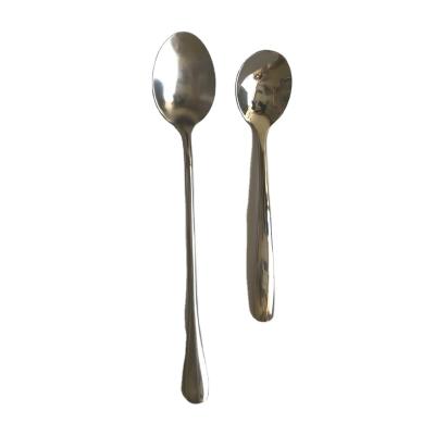 China Hotel Thickening Type Long Handle Stainless Steel Tea Coffee Cocktail Mixing Stirring Ice Cream Spoon for sale