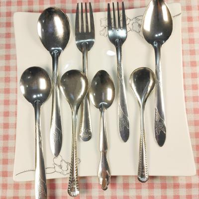 China Cheap Viable Slim Type Flatware Set Hotel Restaurant Cutlery Stainless Steel Spoons And Forks for sale