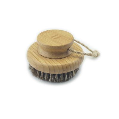 China All Natural Eco-Friendly Wholesale Custom Logo Natural Round Sisal Vegan Stiffen Body Bath Bamboo Wood Dry Brush For Women Girls for sale