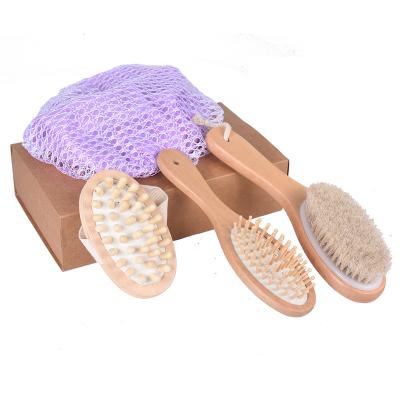 China Sustainable Custom Logo Eco-Friendly Shower Cap Bathroom Brush Set for Women for sale