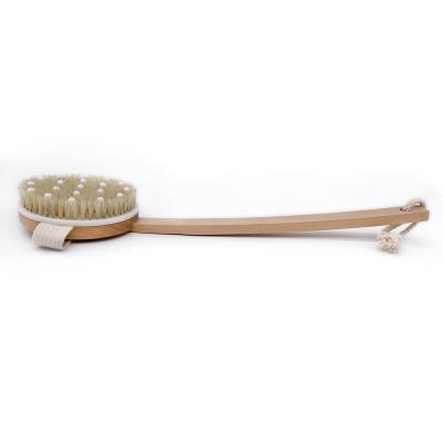 China All Natural Amazon Hot Handle Long Body Wood Brush Exfoliating Scrubber Brush Suitable For Men Women for sale