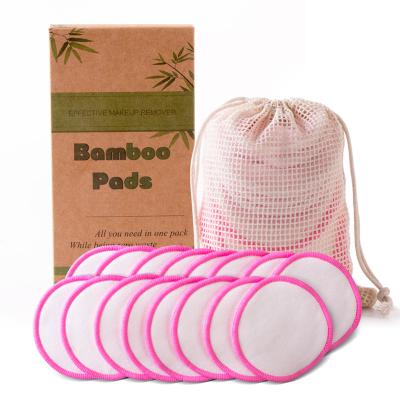 China Non-Toxic Make Up Facial Remover Bamboo Fiber Skin Care Makeup Remover Pads Reusable Cotton Pads for sale