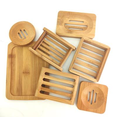 China Natural Bamboo Bathroom Shower Tub Wooden Soap Dish Holder Modern Soap Accessory for sale