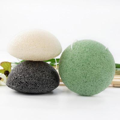 China EXFOLIATE Wholesale Eco Natural Face Reusable Round Facial Cleanser Exfoliator Bathing Cleanser Blast Tool Konjac Sponge For Washing Face for sale