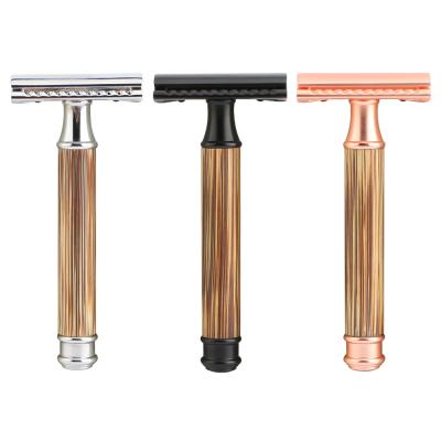 China Single Blade Amazon Rosegold Hot Double Edged Handle Natural Bamboo Shaving Safety for sale