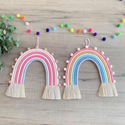 China Rainbow Bohemian Wall Hanging Boho Macrame Boho Decorative Colorful Toy Home Decor Kids Nursery Dorm Room for sale