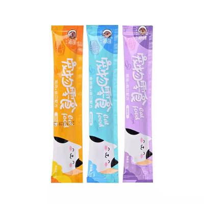 China Viable Factory Custom Pet Food 15g Soft Cat Snack Stick Cat Food Pet Food Wet Bag for sale