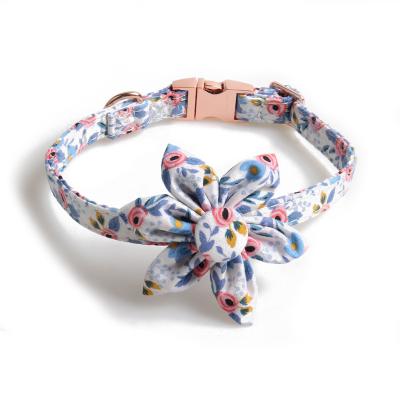 China 2022 Enlightenment China Factory Wholesale Pet Collar Dog Pet Collars Nylon Floral Pet Bandana Collar for sale