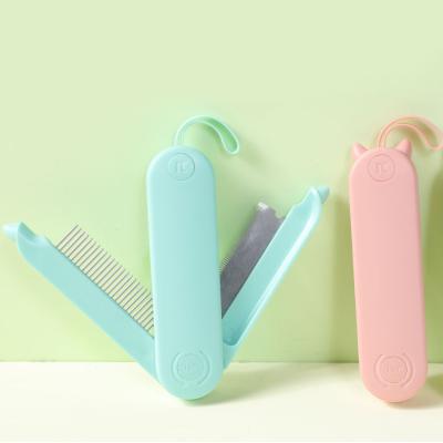 China Viable Factory Direct Sale New Design Pet Grooming Tool 2 in 1 Cat Massage Comb Portable Foldable Cat Hair Comb Collapsible for sale