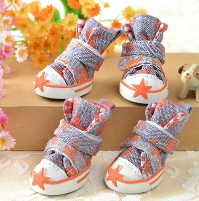 China Factory direct sale stocked 2022 new arrive fashion design style small fresh star dog puppy bling bling outdoor canvas shoes for sale