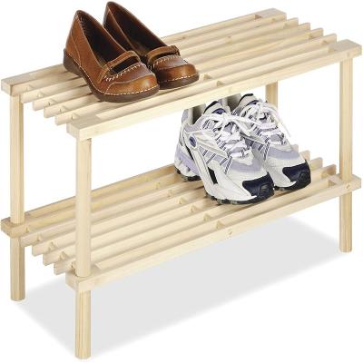 China Expandable Easy Install Stackable Wooden Shoe Rack Shoe Rack For Entryway for sale