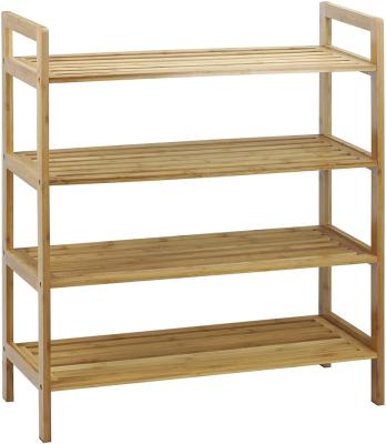 China High Quality Expandable Free Standing Organizer 4 Tier Entryway Wooden Shoe Rack for sale