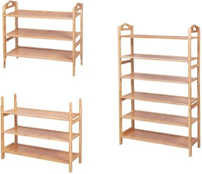 China 6-Tier 3-Tier Expandable Detachable Bamboo Shoe Rack Rack Durable Wooden Storage Shoes Rack Organizer for sale