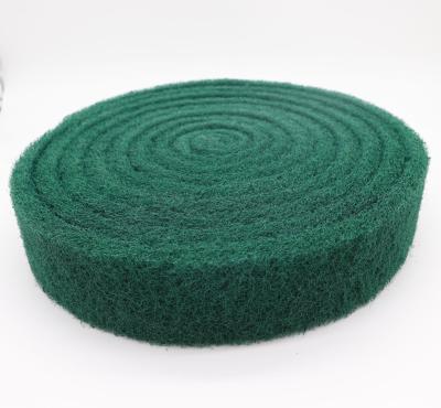 China Stainless Steel Abrasive Tool Wheel Cleaning/Scouring Pad Nylon Nonwoven Roll for Rust Removal Polishing and Metal Wood Polishing 8698 Green for sale