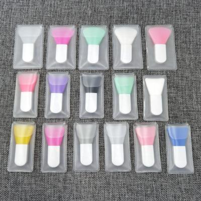 China Soft Silicone 6CM 6.5CM Small Mini Facial Mask Brush Short Clay Mask Application Tool Eco Vegan Factory Wholesale for sale