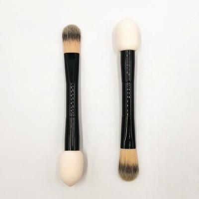 China Factory Custom Private Label Wear High Quality Makeup Flat Brush Double Double Ended Double-Ended Foundation Brush Sponge for sale