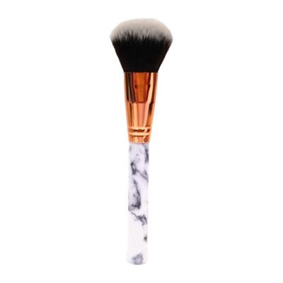 China Round Arched Hair Brush Rose Gold Full Natural Bristle Brush Marble Handle Large Hair Brush For Loose Pressed Powders for sale