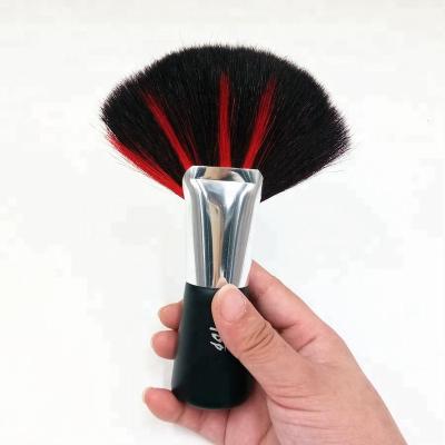 China Fan Sweep Large Premium Goat Hair Powder Fan Brush Cleaning Neck Duster Large Brush Barber Brush for sale