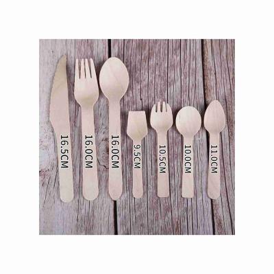 China Best Eco Price Top Quality Wooden Cutlery Kit Disposable Utensils Wooden Cutlery Set Color for sale