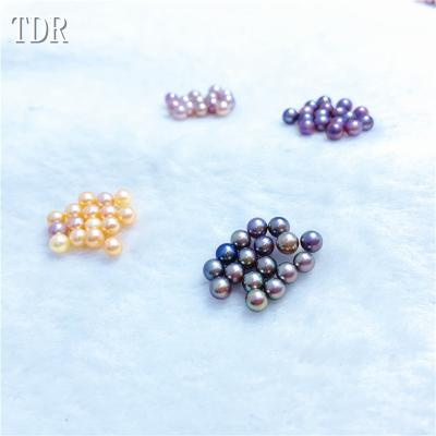 China Freshwater pearl 4-4.5 mm round core loose bead freshwater pearl made for necklace for sale