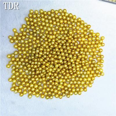 China Freshwater Pearl Freshwater pearl beads 6.5-7.5 mm round shape gold color for sale