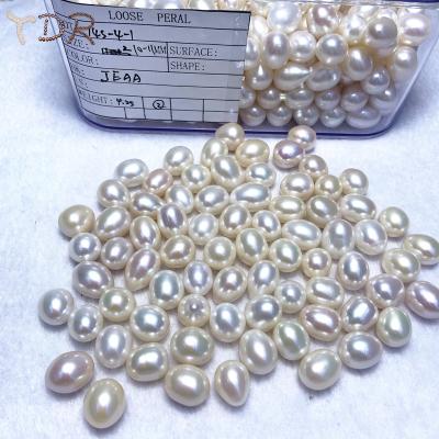 China Freshwater Pearl Rice Bead Loose Freshwater Pearls Volume 10-11 Mm Color White Pearl Jewelry for sale