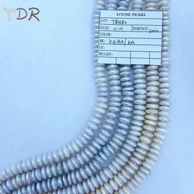 China Freshwater Pearl Necklace Newest Freshwater Pearl Goods 11-12 mm Coin Pearl Strands White Color for sale