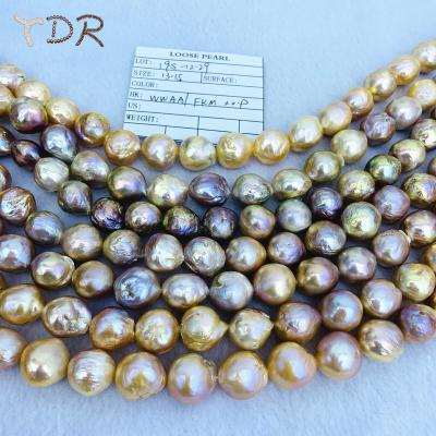 China Freshwater Pearl 13-15mm Nice Core Quality Brilliant Brilliant Strand Cultivated Baroque Pearl Strand for sale