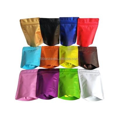 China Recyclable Custom Metallic Plastic Mylar Bags Resealable Solid Color Aluminum Foil Bag for sale