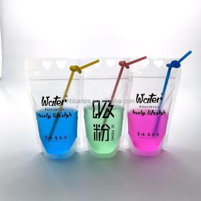 China Disposable Manufacturers Double Zipper Resealable Clear Plastic Drink Pouch Bag for sale