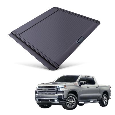 China Tailbox Car Parts Roll Cover Up Pick Up Truck Aluminum Alloy Tonneau Cover For Chevrolet Silverado 2019+ for sale