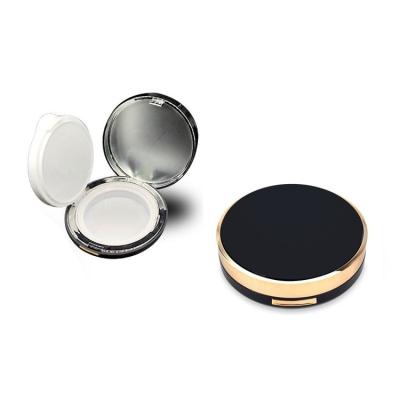 China Recycled Materials 15g Portable Compact Spot Cosmetic Round White Plastic Powder Box With Mirror Air Cushion Puff Box for sale