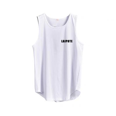 China Logo Bodybuilding Fitness Design Mens Gym Fitness Polyester Cotton Breathable Custom Tank Tops for sale