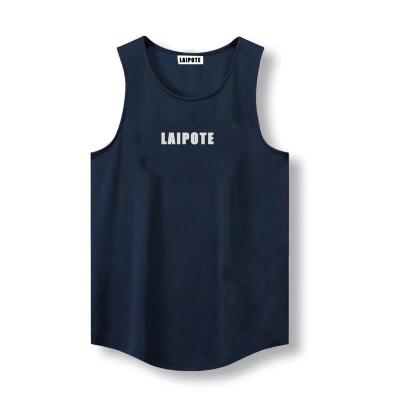 China Custom Logo 95%cotton 5% Spandex Gym Singlets Breathable Stringer Bodybuilding Mens Tank Top for sale