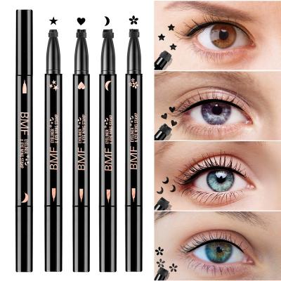 China Private Label Double Star Waterproof Master Eyeliner Waterproof Long Lasting 2 Liquids in 1 Stamp Eyeliner for sale