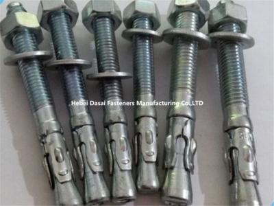 China Concrete Wedge Anchor Bolts / Sleeve Anchor Bolt White And Yellow Galvanized for sale