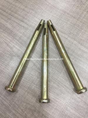 China Concrete Form Wedge Pins Yellow Zinc Plated Grade 4.8 Wedge Length 80mm for sale