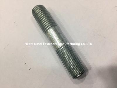 China White Zinc Double Ended Threaded Studs Metric Din Standard M18 Grade 4.8 for sale